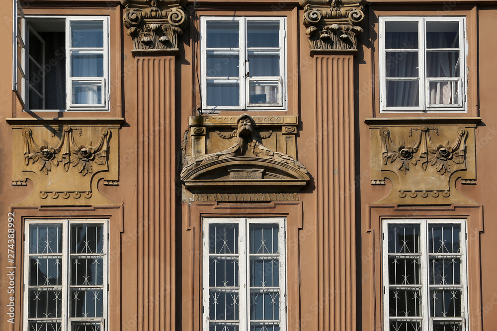 Window decoration of buildings in the old town.