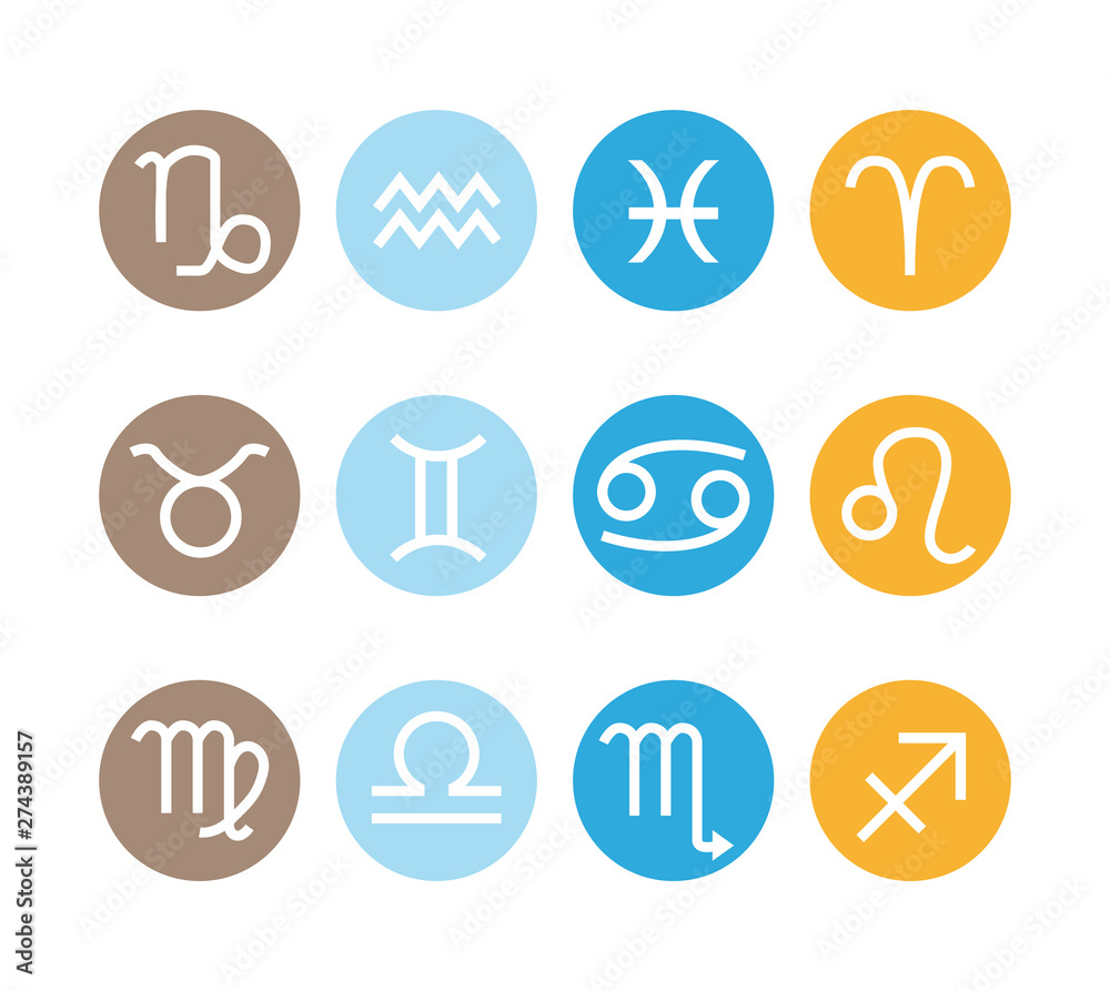 12 astrological signs. Vector zodiac icons set. 12 astrological signs. Vector zodiac icons set.