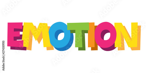 EMOTION cartoon-style hand lettering banner