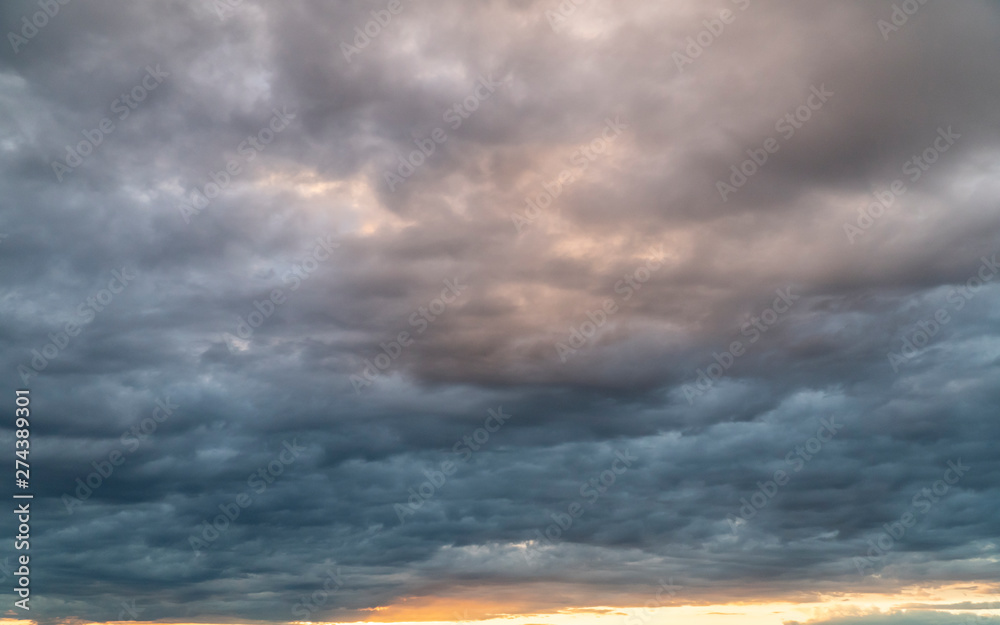 Dramatic sky with colorful clouds