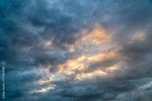 Dramatic sky with colorful clouds