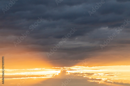 Dramatic sky with colorful clouds