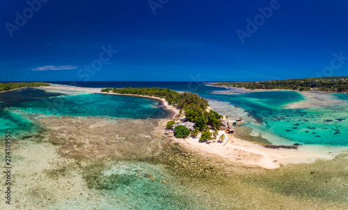 Fototapeta Naklejka Na Ścianę i Meble -  Drone aerial view of Erakor Island, Vanuatu, near Port Vila