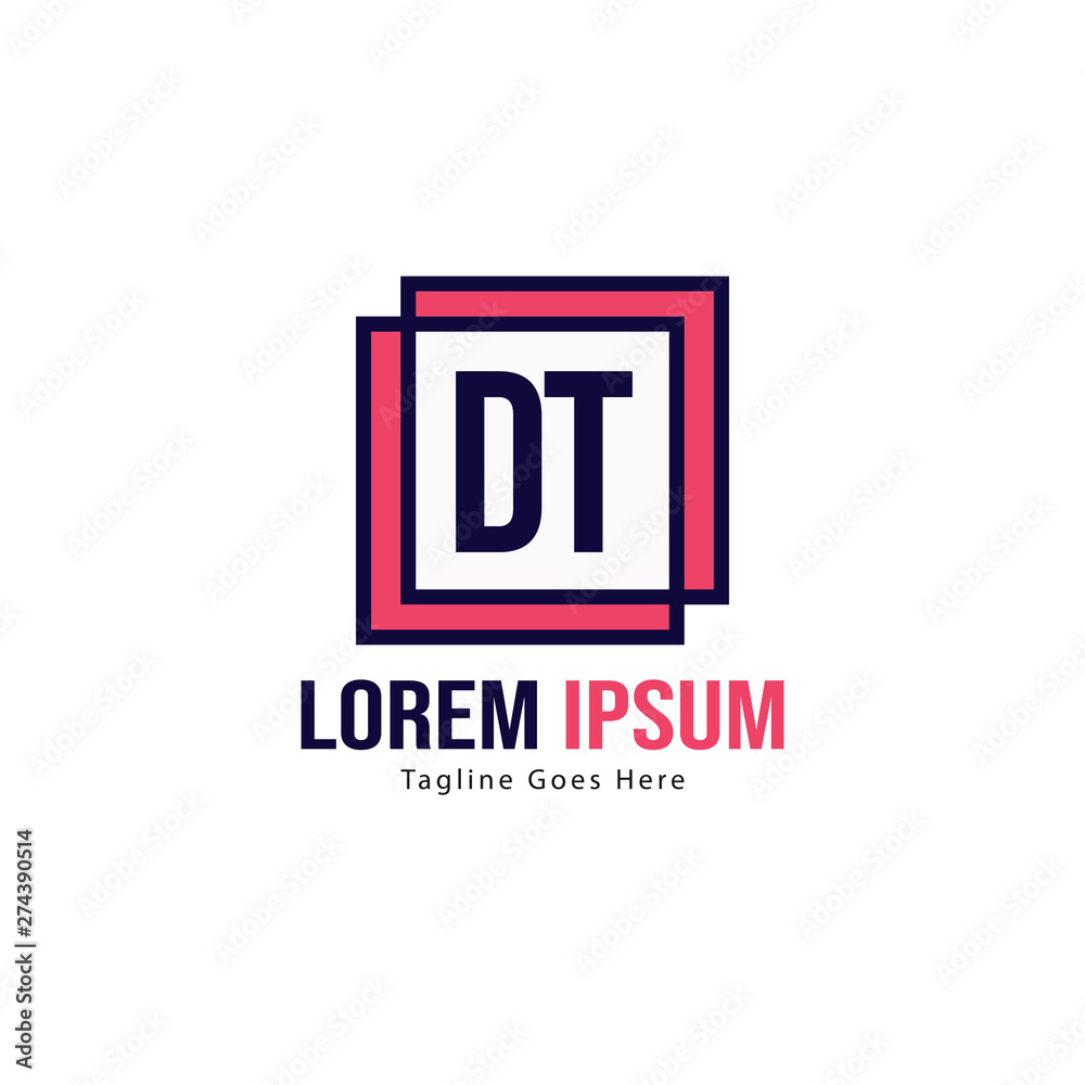 Initial DT logo template with modern frame. Minimalist DT letter logo vector illustration Initial DT logo template with modern frame. Minimalist DT letter logo vector illustration
