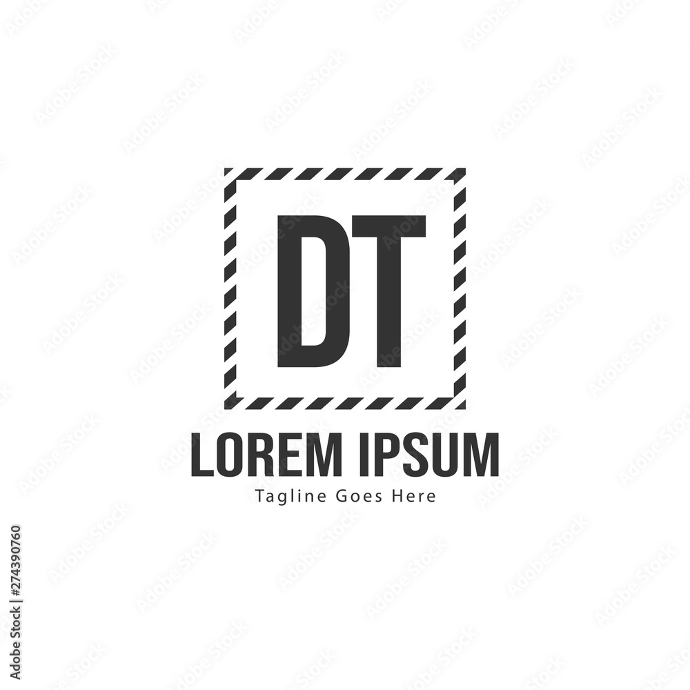 Obraz premium Initial DT logo template with modern frame. Minimalist DT letter logo vector illustration