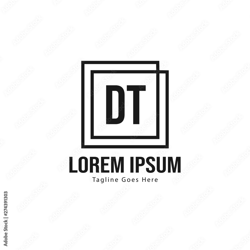 Initial DT logo template with modern frame. Minimalist DT letter logo vector illustration Initial DT logo template with modern frame. Minimalist DT letter logo vector illustration