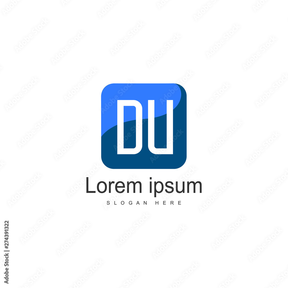 Initial DU logo template with modern frame. Minimalist DU letter logo vector illustration Initial DU logo template with modern frame. Minimalist DU letter logo vector illustration