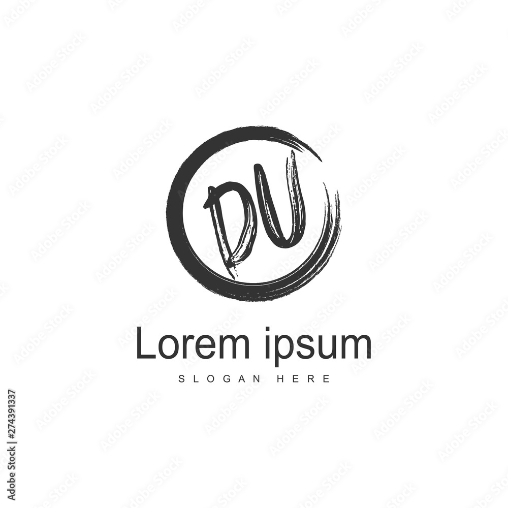 Initial DU logo template with modern frame. Minimalist DU letter logo vector illustration Initial DU logo template with modern frame. Minimalist DU letter logo vector illustration