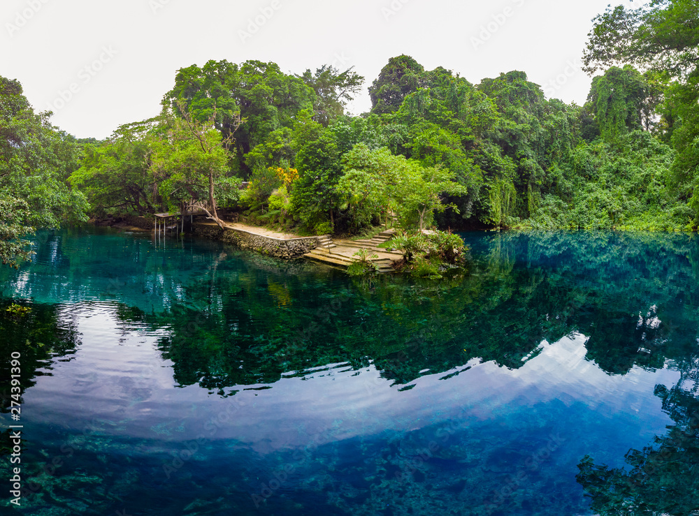 Matevulu Blue Hole, Espiritu Santa Island, Vanuatu, tourist destination Matevulu Blue Hole, Espiritu Santa Island, Vanuatu, tourist destination