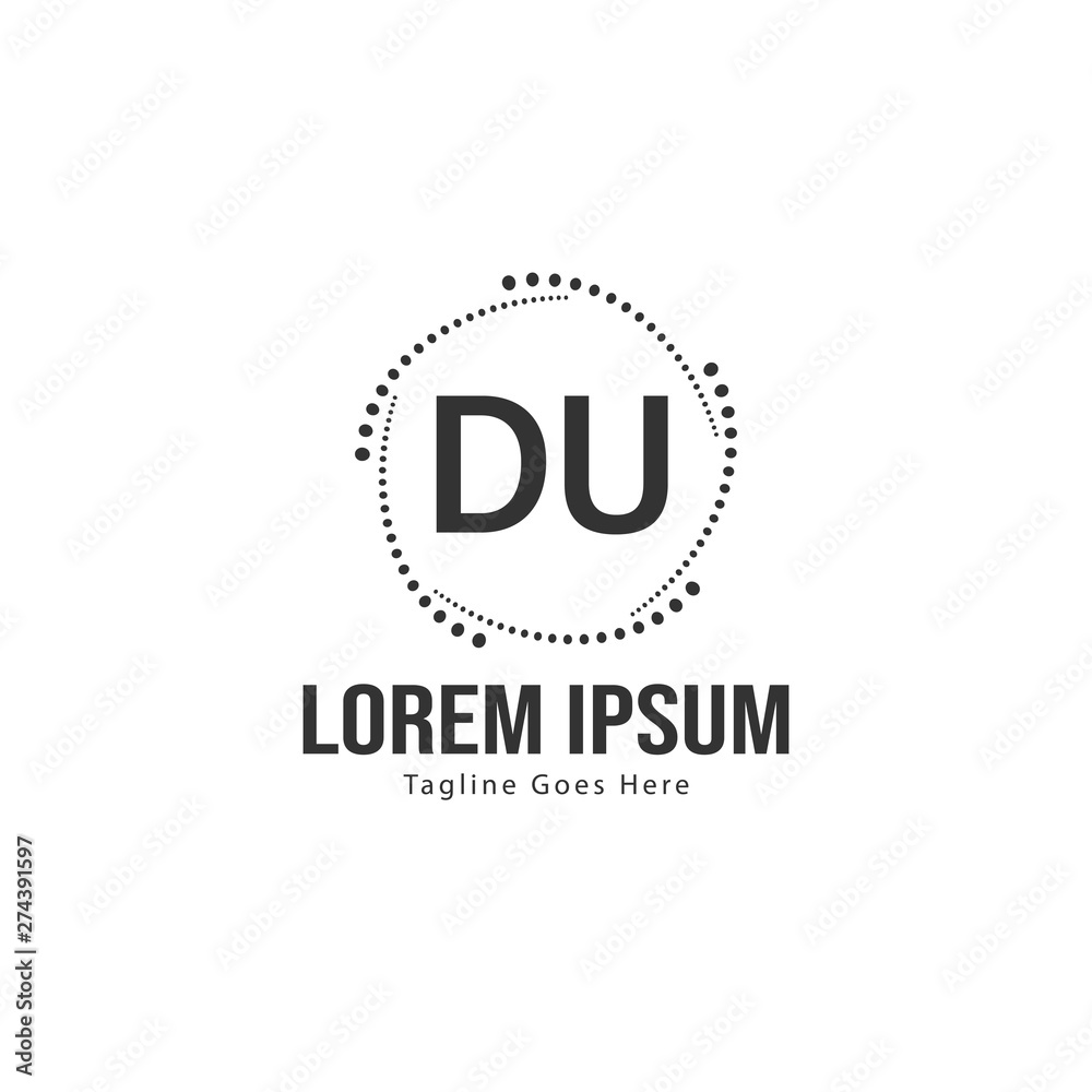 Initial DU logo template with modern frame. Minimalist DU letter logo vector illustration Initial DU logo template with modern frame. Minimalist DU letter logo vector illustration