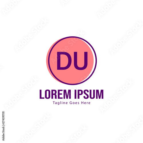 Free Download Initial DU logo template with modern frame. Minimalist DU letter logo vector illustration - GFXLoad