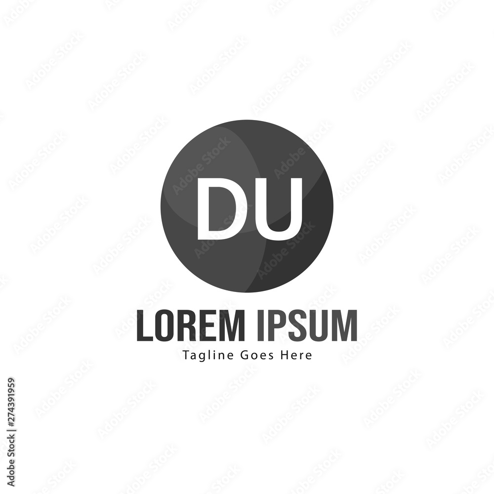Initial DU logo template with modern frame. Minimalist DU letter logo vector illustration Initial DU logo template with modern frame. Minimalist DU letter logo vector illustration