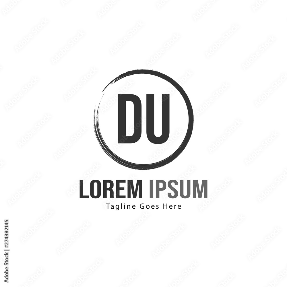 Initial DU logo template with modern frame. Minimalist DU letter logo vector illustration Initial DU logo template with modern frame. Minimalist DU letter logo vector illustration