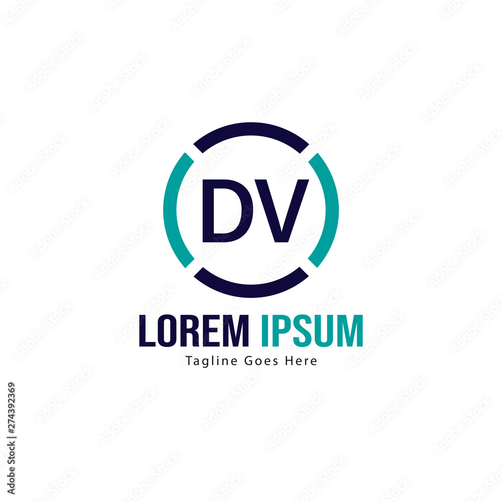 Initial DV logo template with modern frame. Minimalist DV letter logo vector illustration Initial DV logo template with modern frame. Minimalist DV letter logo vector illustration
