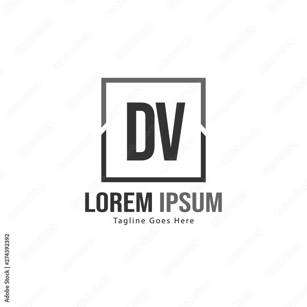 Initial DV logo template with modern frame. Minimalist DV letter logo vector illustration Initial DV logo template with modern frame. Minimalist DV letter logo vector illustration