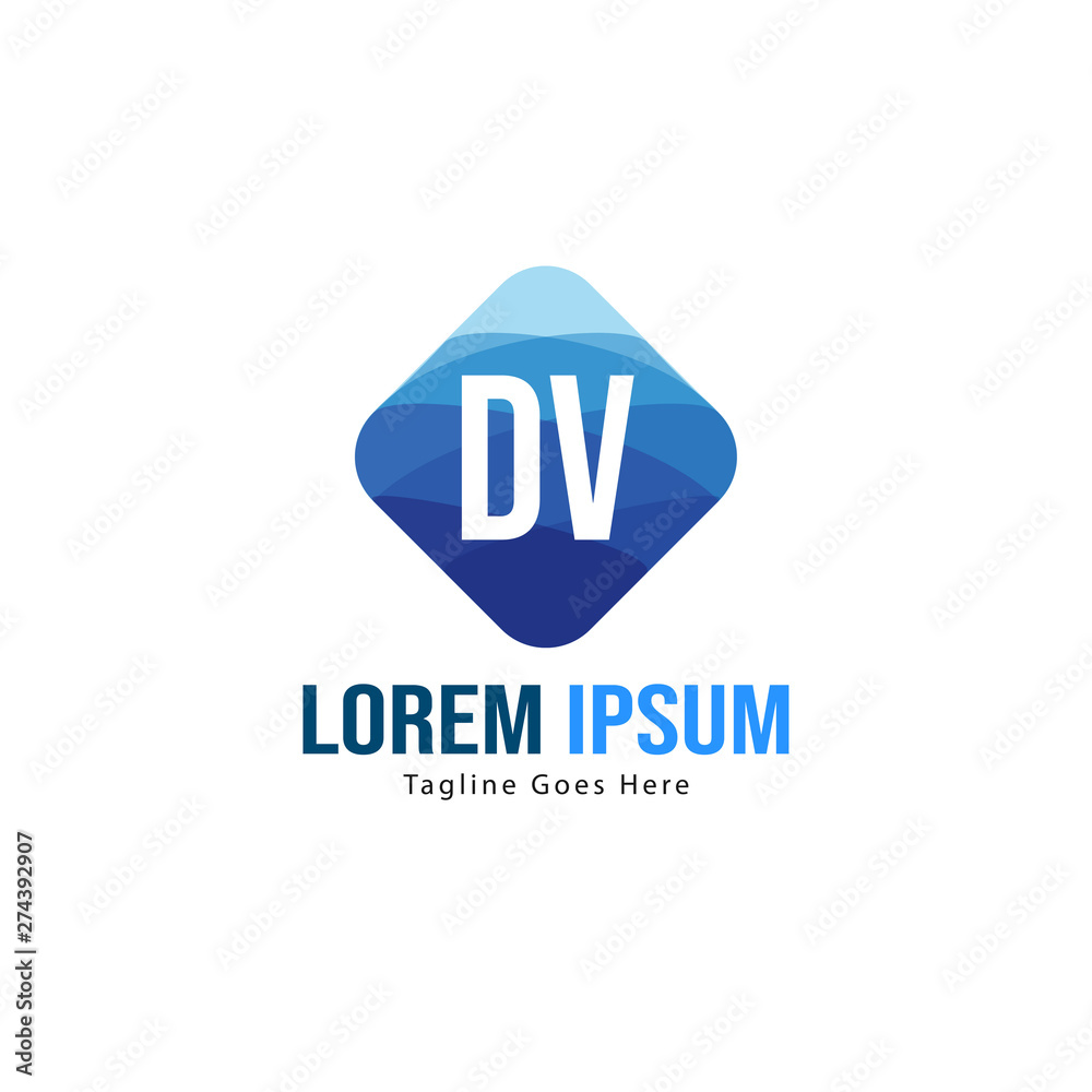 Initial DV logo template with modern frame. Minimalist DV letter logo vector illustration Initial DV logo template with modern frame. Minimalist DV letter logo vector illustration