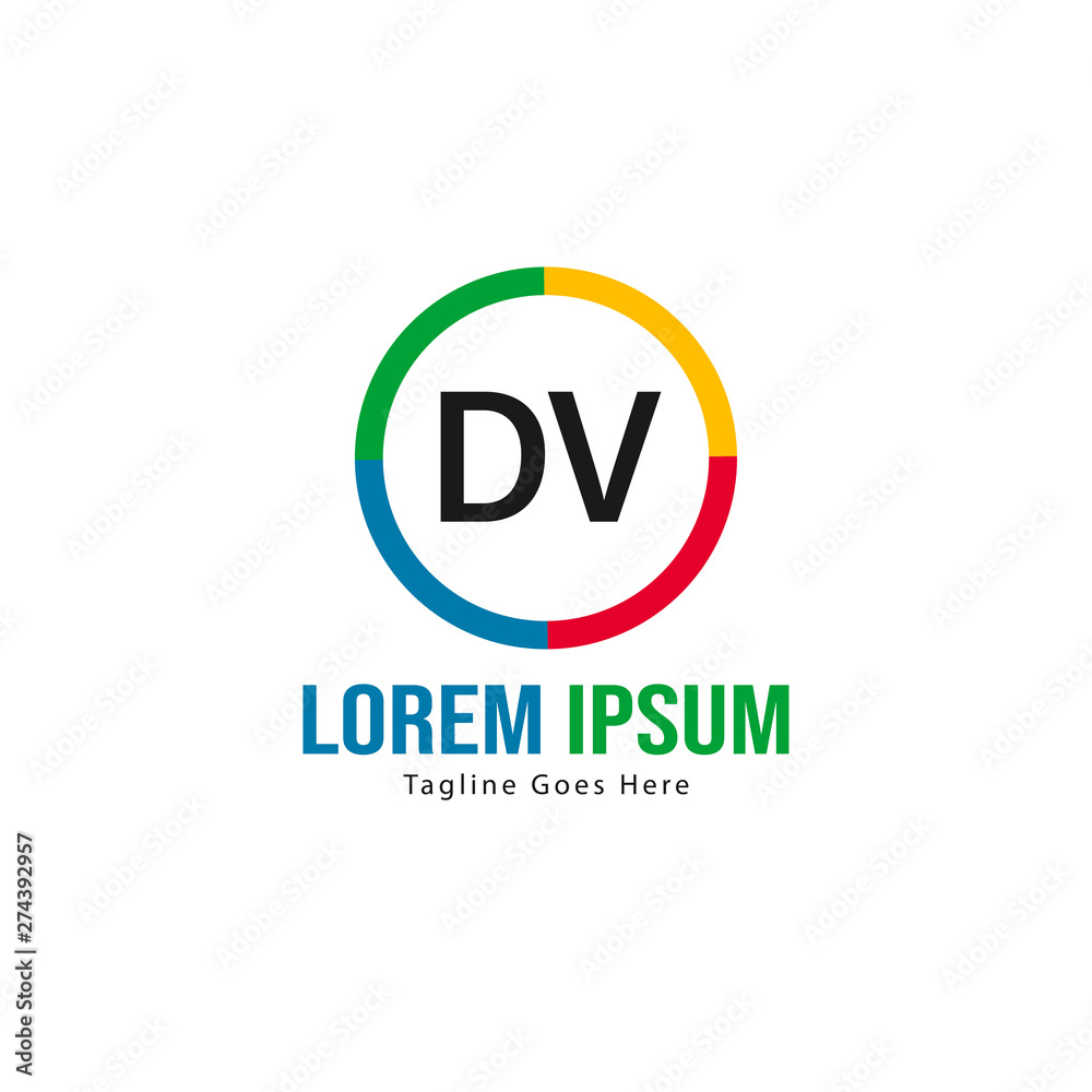 Initial DV logo template with modern frame. Minimalist DV letter logo vector illustration Initial DV logo template with modern frame. Minimalist DV letter logo vector illustration