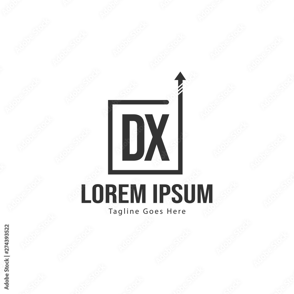 Initial DX logo template with modern frame. Minimalist DX letter logo vector illustration Initial DX logo template with modern frame. Minimalist DX letter logo vector illustration