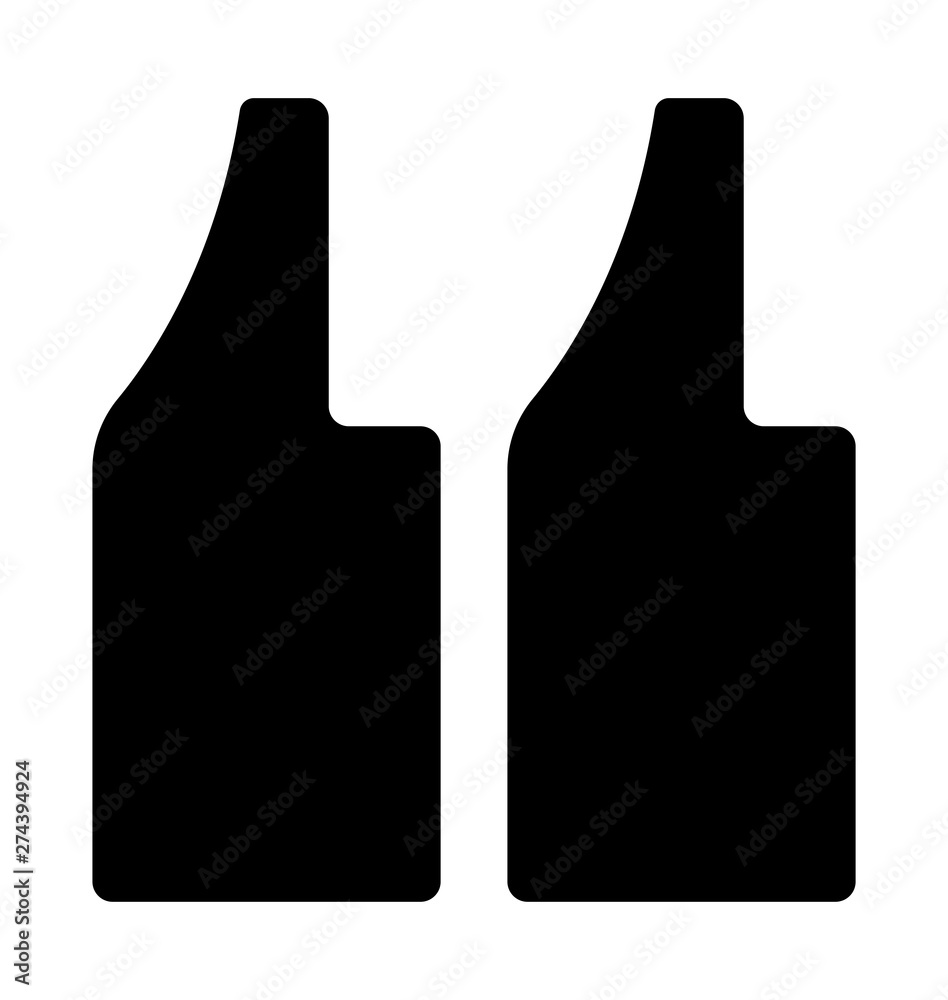 Double quotation mark icon. Flat vector illustration. Double quotation mark icon. Flat vector illustration.