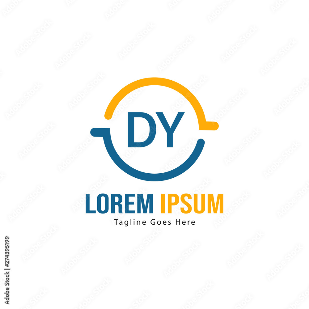 Initial DY logo template with modern frame. Minimalist DY letter logo vector illustration Initial DY logo template with modern frame. Minimalist DY letter logo vector illustration