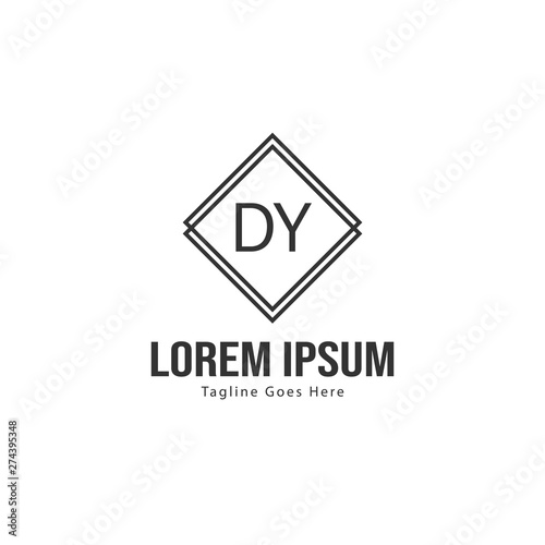 Free Download Initial DY logo template with modern frame. Minimalist DY letter logo vector illustration - GFXLoad