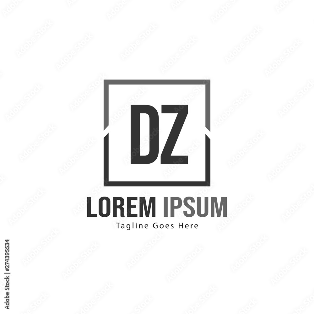 Initial DZ logo template with modern frame. Minimalist DZ letter logo vector illustration Initial DZ logo template with modern frame. Minimalist DZ letter logo vector illustration