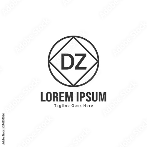 Free Download Initial DZ logo template with modern frame. Minimalist DZ letter logo vector illustration - GFXLoad