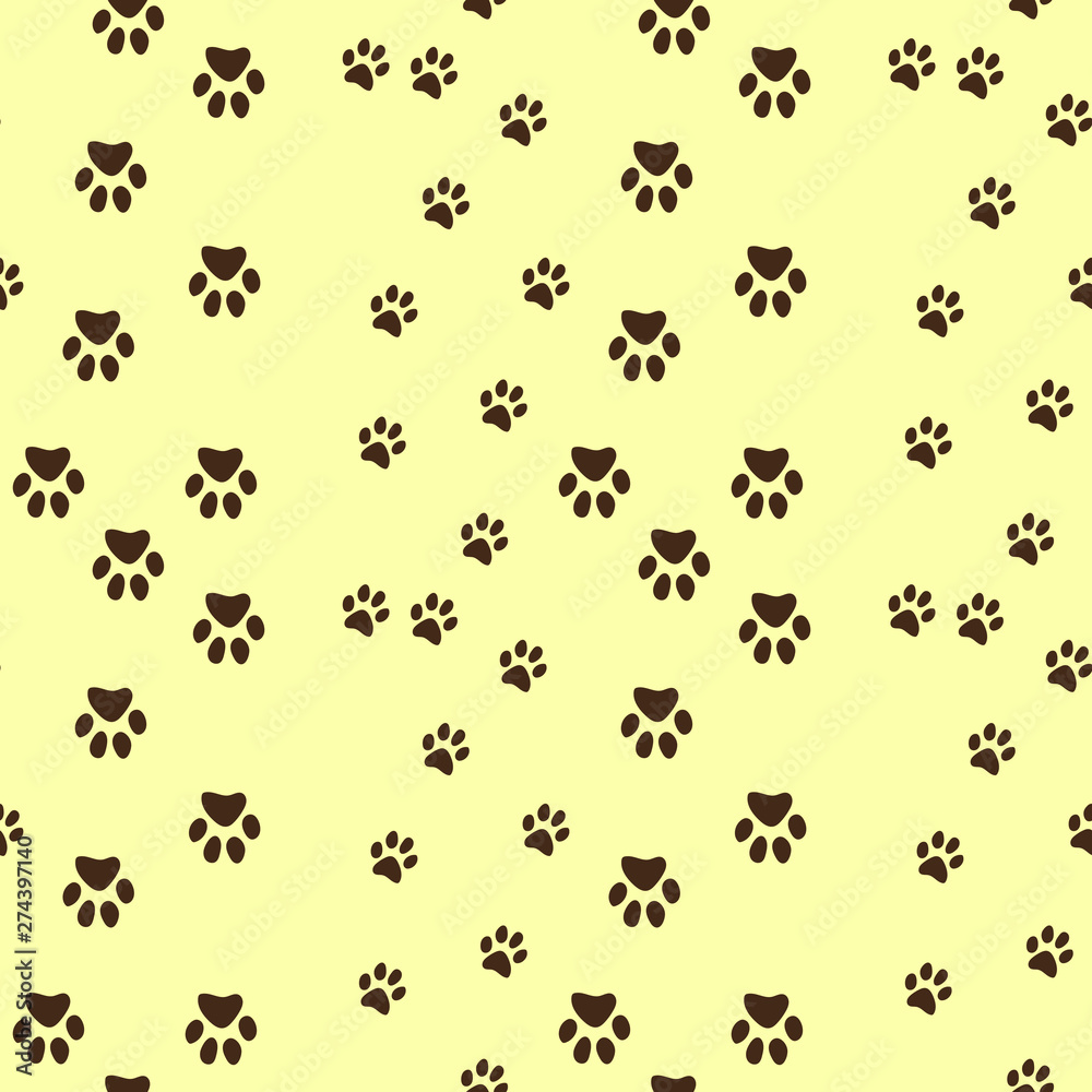 Vector seamless pattern with cat or dog,kitten or puppy footprints. Can be used for wallpaper,fabric, web page background, surface textures. Vector seamless pattern with cat or dog,kitten or puppy footprints. Can be used for wallpaper,fabric, web page background, surface textures.