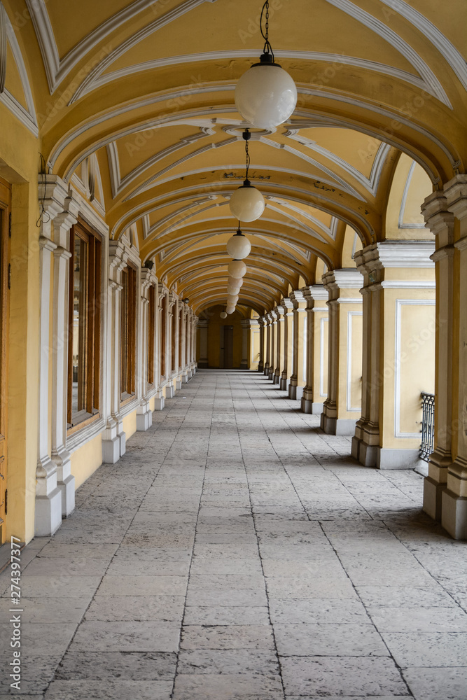 Arched passage along the building, St. Petersburg, Russia Arched passage along the building, St. Petersburg, Russia