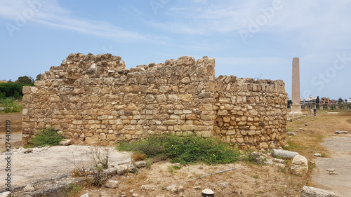 Roman Hippodrome. Roman archaeological remains in Tyre. Tyre is an ancient Phoenician city. Tyre, Lebanon - June, 2019