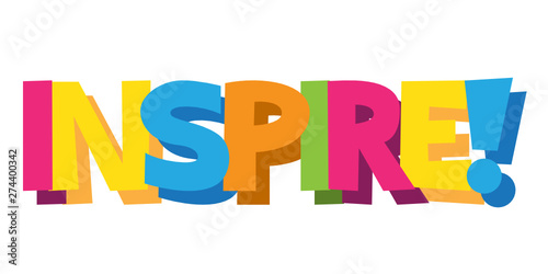 INSPIRE! cartoon-style hand lettering banners