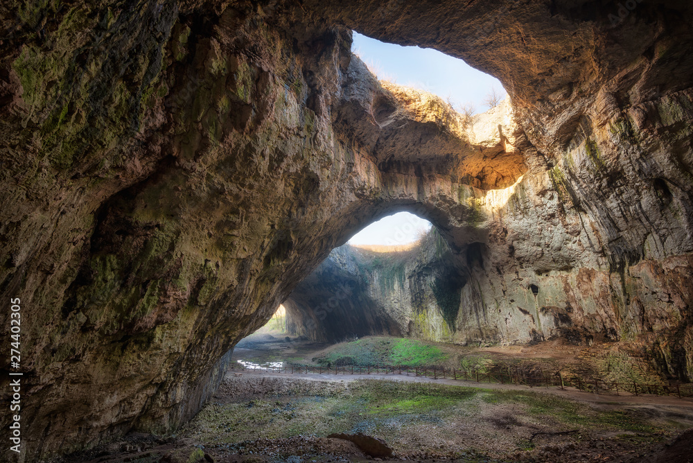 The magic cave / Magnificent view of the Devetaki cave, one of the largest and most picturesque caves in Bulgaria