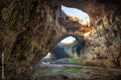 The magic cave / Magnificent view of the Devetaki cave, one of the largest and most picturesque caves in Bulgaria