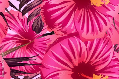 Pink red exotic pattern.