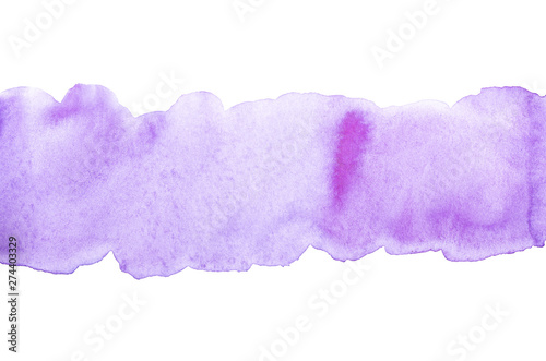 watercolor purple bright stripe brushstroke postcard background for design on white textured paper. hand-drawn with abstract edges.