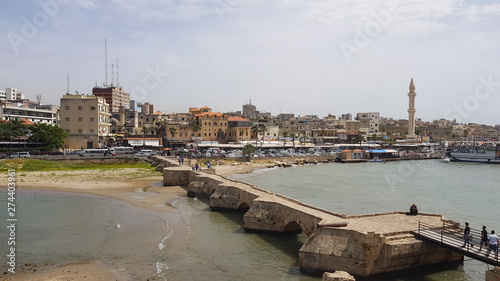 Panorama of Sidon from the castle, Lebanon - June, 2019