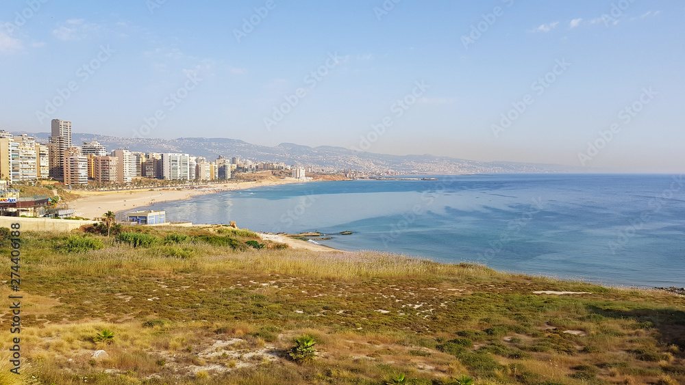 View of the Corniche, Beirut. Lebanon - June, 2019
