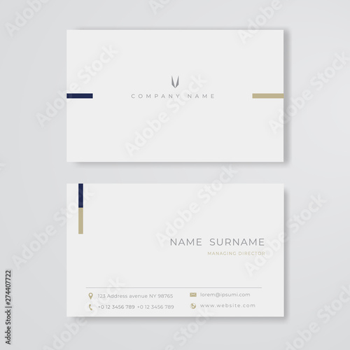 White business card minimal clean design vector template