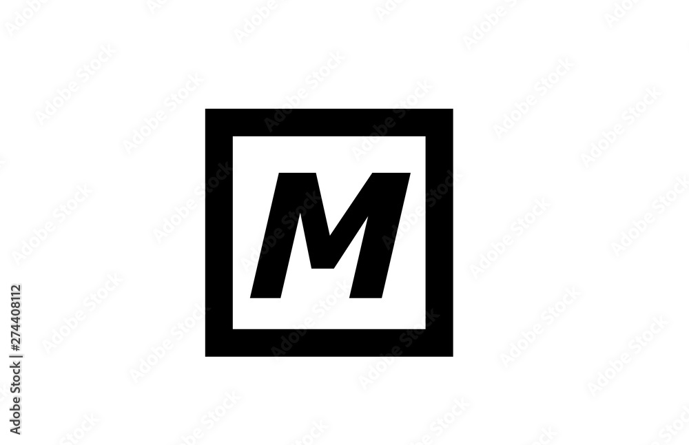 M black and white square alphabet letter logo icon design M black and white square alphabet letter logo icon design