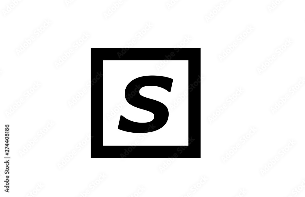 S black and white square alphabet letter logo icon design S black and white square alphabet letter logo icon design