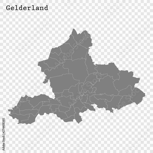 High Quality map is a province of Netherlands photo