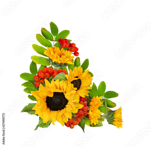 Decorative sunflowers and r...