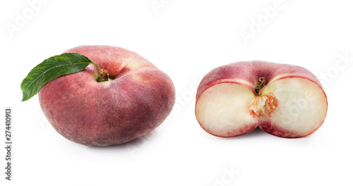 Saturn Peach, doughnut peach, Prunus persica, platycarpa, Pesca tabacchera, pesca nettarina, saturnina photo
