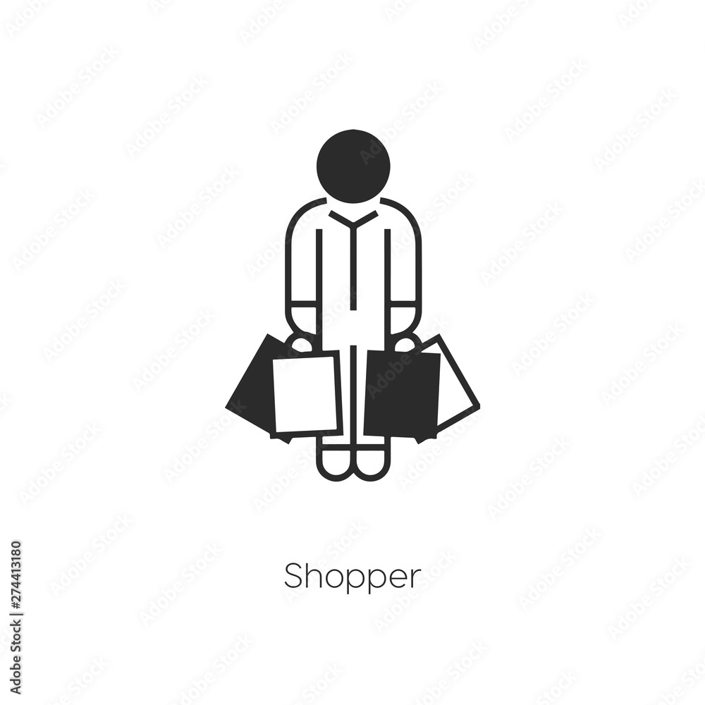 shopper icon vector symbol sign
