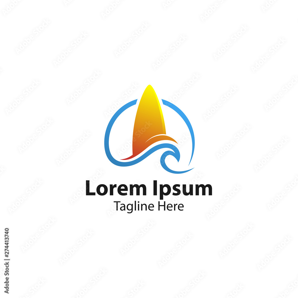 surfing board vector logo. surfing board vector logo.