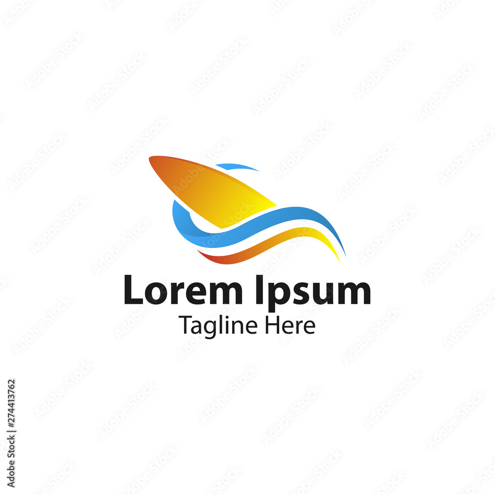 surfing board vector logo. surfing board vector logo.