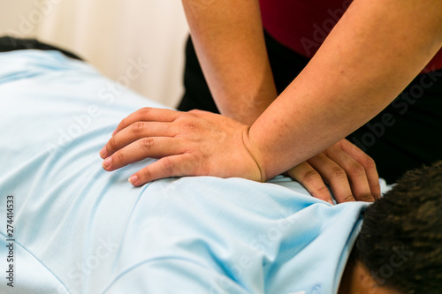 having body and legs massage by therapist.