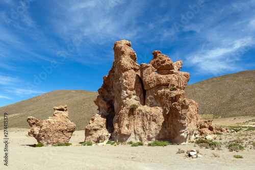 View on Camel rock formation in the Bolivean altiplano - Potosi Department, Bolivia