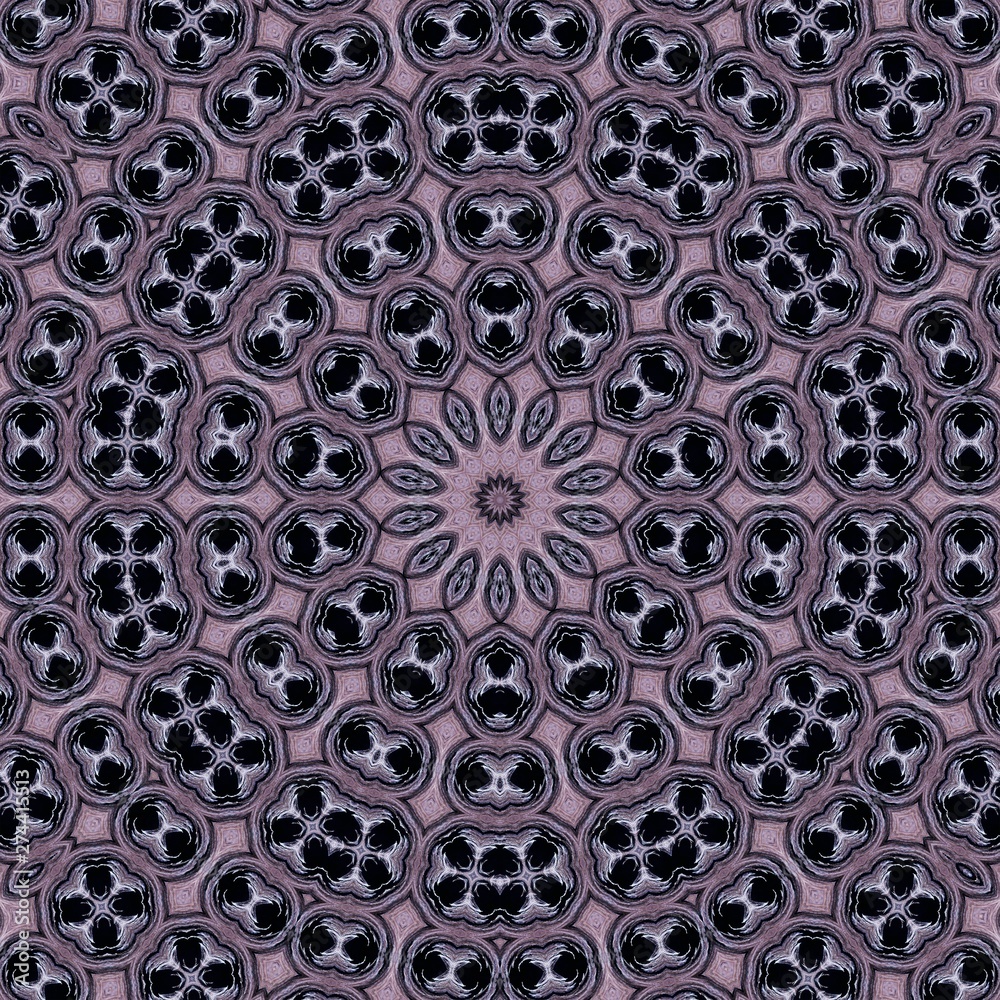 black floral darkness pattern kaleidoscope. phone.