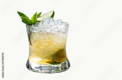fresh drink with ice and mint